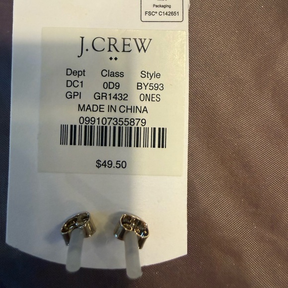 NWT J. Crew Gold CZ Horseshoe Stud Earrings - Picture 4 of 6